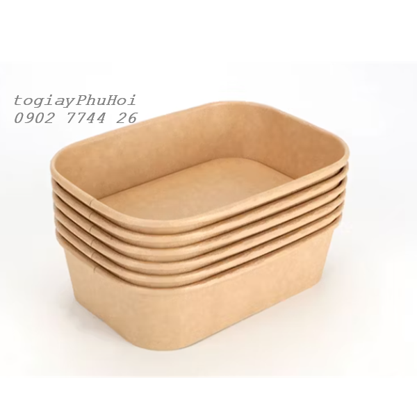 Tô giấy kraft chữ nhật 750ml